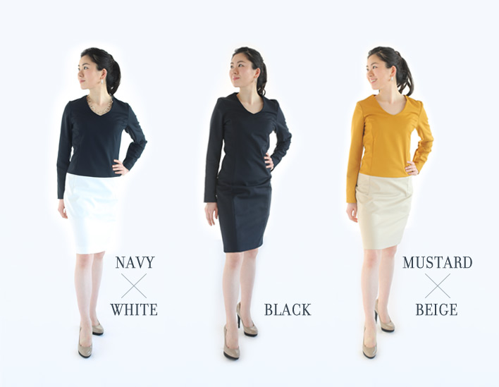 NAVY x WHITE / BLACK / MUSTARD x BEIGE