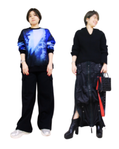 ウィンタータイプの青と黒を基調にしたBeforeコーデとリッチな光を加えた最初のafter 